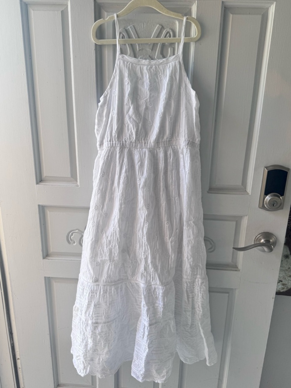 Cat & Jack Girls White Eyelet Maxi Dress (10/12)